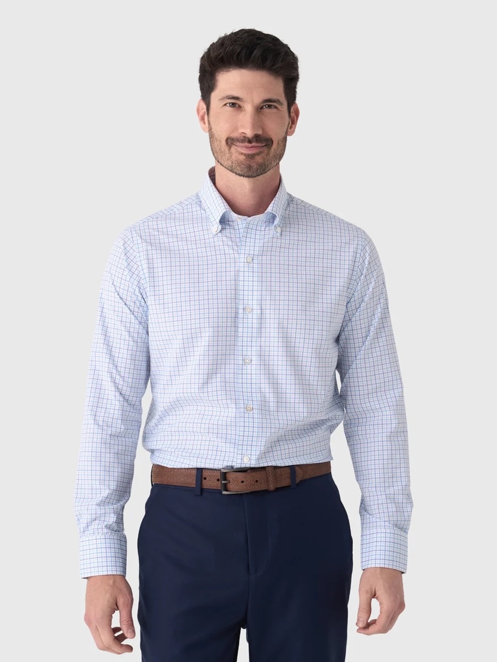 NWT Peter Millar Canal Performance Poplin Sport Shirt: Blue Frost (XL)